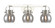 Downtown Urban Three Light Bath Vanity in Polished Nickel (405|423-3W-PN-G410-6SM)