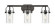 Downtown Urban Three Light Bath Vanity in Matte Black (405|423-3W-BK-G423-7SDY)