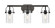 Downtown Urban Three Light Bath Vanity in Matte Black (405|423-3W-BK-G423-7DE)
