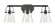 Downtown Urban Three Light Bath Vanity in Matte Black (405|423-3W-BK-G411-6CL)