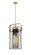 Downtown Urban Four Light Pendant in Brushed Brass (405|413-4SL-BB-G413-4S-12SM)