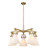 Downtown Urban Five Light Chandelier in Brushed Brass (405|411-5CR-BB-G411-7WH)
