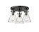 Downtown Urban Three Light Semi-Flush Mount in Matte Black (405|411-3F-BK-G411-7CL)