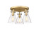 Downtown Urban Three Light Flush Mount in Brushed Brass (405|411-3F-BB-G411-7SDY)