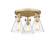 Downtown Urban Three Light Semi-Flush Mount in Brushed Brass (405|411-3F-BB-G411-7CL)