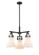 Downtown Urban Three Light Pendant in Matte Black (405|411-3CR-BK-G411-7WH)