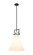 Downtown Urban One Light Pendant in Matte Black (405|411-1SL-BK-G411-14WH)