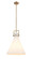 Downtown Urban One Light Pendant in Brushed Brass (405|411-1SL-BB-G411-16WH)