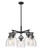 Downtown Urban Five Light Chandelier in Matte Black (405|410-5CR-BK-G412-7SDY) Downtown Urban Five Light Chandelier in Matte Black (405|410-5CR-BK-G412-7SDY)