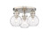 Downtown Urban Three Light Semi-Flush Mount in Satin Nickel (405|410-3F-SN-G410-7SDY)