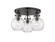 Downtown Urban Three Light Semi-Flush Mount in Matte Black (405|410-3F-BK-G410-7SDY)