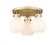 Downtown Urban Three Light Semi-Flush Mount in Brushed Brass (405|410-3F-BB-G410-7WH)