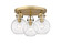 Downtown Urban Three Light Semi-Flush Mount in Brushed Brass (405|410-3F-BB-G410-7CL)