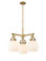 Downtown Urban Three Light Pendant in Brushed Brass (405|410-3CR-BB-G410-7WH)