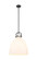 Downtown Urban One Light Pendant in Matte Black (405|410-1SL-BK-G412-16WH)