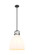 Downtown Urban One Light Pendant in Matte Black (405|410-1SL-BK-G412-14WH)