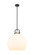 Downtown Urban One Light Pendant in Matte Black (405|410-1SL-BK-G410-18WH)