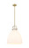 Downtown Urban One Light Pendant in Brushed Brass (405|410-1SL-BB-G412-16WH)
