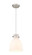Downtown Urban One Light Pendant in Brushed Satin Nickel (405|410-1PS-SN-G412-8WH)