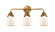 Nouveau 2 Three Light Bath Vanity in Brushed Brass (405|288-3W-BB-G51)