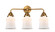 Nouveau 2 Three Light Bath Vanity in Brushed Brass (405|288-3W-BB-G181)