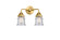 Nouveau 2 LED Bath Vanity in Satin Gold (405|288-2W-SG-G184S-LED)
