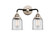 Nouveau 2 LED Bath Vanity in Black Polished Nickel (405|288-2W-BPN-G52-LED)