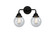 Nouveau 2 LED Bath Vanity in Matte Black (405|288-2W-BK-G204-6-LED)