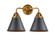 Nouveau 2 LED Bath Vanity in Brushed Brass (405|288-2W-BB-M13-BK-LED)