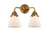Nouveau 2 LED Bath Vanity in Brushed Brass (405|288-2W-BB-G61-LED)