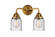 Nouveau 2 Two Light Bath Vanity in Brushed Brass (405|288-2W-BB-G54)