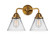 Nouveau 2 LED Bath Vanity in Brushed Brass (405|288-2W-BB-G42-LED)