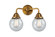 Nouveau 2 Two Light Bath Vanity in Brushed Brass (405|288-2W-BB-G204-6)