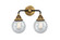 Nouveau 2 LED Bath Vanity in Black Antique Brass (405|288-2W-BAB-G204-6-LED)