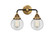 Nouveau 2 LED Bath Vanity in Black Antique Brass (405|288-2W-BAB-G202-6-LED)