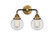 Nouveau 2 Two Light Bath Vanity in Black Antique Brass (405|288-2W-BAB-G202-6)