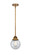 Nouveau 2 LED Mini Pendant in Brushed Brass (405|288-1S-BB-G204-6-LED)