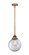 Nouveau 2 LED Mini Pendant in Brushed Brass (405|288-1S-BB-G202-8-LED)