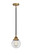 Nouveau 2 LED Mini Pendant in Black Antique Brass (405|288-1S-BAB-G202-6-LED)