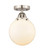 Nouveau 2 One Light Semi-Flush Mount in Brushed Satin Nickel (405|288-1C-SN-G201-8)
