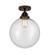 Nouveau 2 One Light Semi-Flush Mount in Oil Rubbed Bronze (405|288-1C-OB-G204-12)