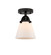 Nouveau 2 One Light Semi-Flush Mount in Matte Black (405|288-1C-BK-G61)
