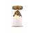 Nouveau 2 One Light Semi-Flush Mount in Brushed Brass (405|288-1C-BB-G181S)