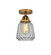 Nouveau 2 LED Semi-Flush Mount in Brushed Brass (405|288-1C-BB-G142-LED)