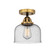 Nouveau 2 LED Semi-Flush Mount in Black Antique Brass (405|288-1C-BAB-G74-LED)