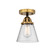Nouveau 2 One Light Semi-Flush Mount in Black Antique Brass (405|288-1C-BAB-G64)