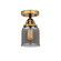Nouveau 2 LED Semi-Flush Mount in Black Antique Brass (405|288-1C-BAB-G53-LED)