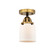 Nouveau 2 LED Semi-Flush Mount in Black Antique Brass (405|288-1C-BAB-G51-LED)