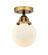 Nouveau 2 LED Semi-Flush Mount in Black Antique Brass (405|288-1C-BAB-G201-6-LED)