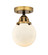 Nouveau 2 One Light Semi-Flush Mount in Black Antique Brass (405|288-1C-BAB-G201-6)